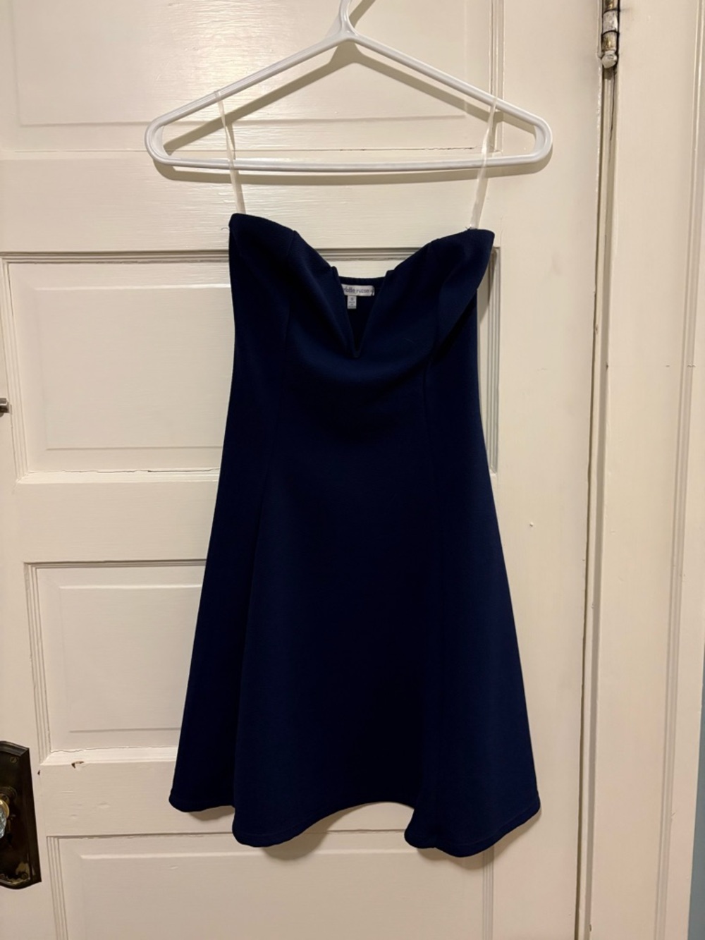Charlotte Russe Navy Strapless Fit-and-Flare Dress